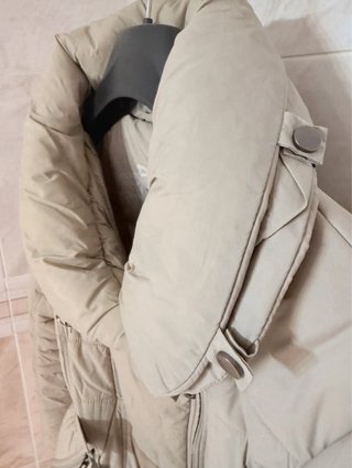 Abrigo beige señora invierno