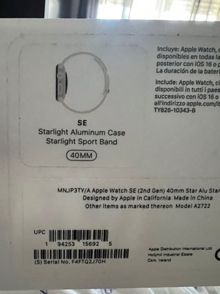 Apple Watch SE 40mm Star + Accesorios