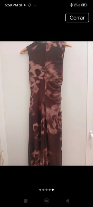 Vestido Zara Marrón/Multicolor Talla S