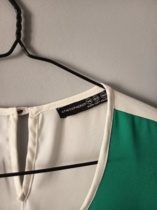 Blusa Atmosphere bicolor verde y blanco