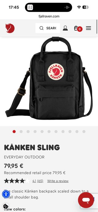 Bolso Fjallraven Kanken Negro