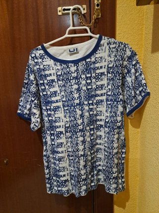 Camiseta Adolfo Domínguez Estampada Azul/Blanco