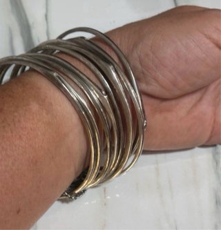 Pulsera Monet plateada vintage rígida