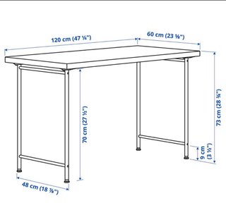 Escritorio IKEA MITTCIRKEL / SPÄND pino y blanco