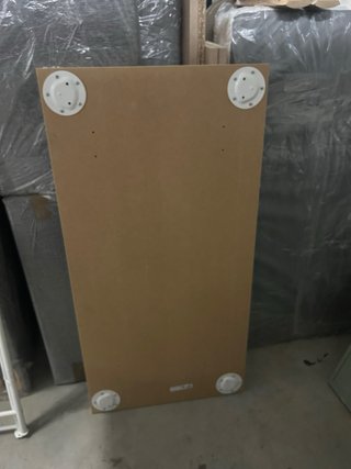 Escritorio IKEA MITTCIRKEL / SPÄND pino y blanco