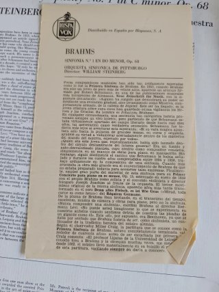 Vinilo Brahms Sinfonía 1 Steinberg Command