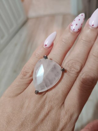 Anillo Tous Rosa Cuarzo Gota