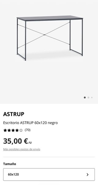 Escritorio JYSK ASTRUP 60x120cm