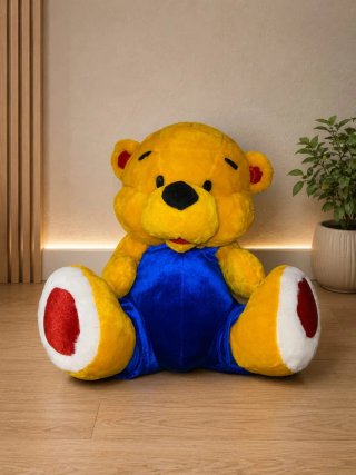 Peluche Oso Amarillo con Peto Azul