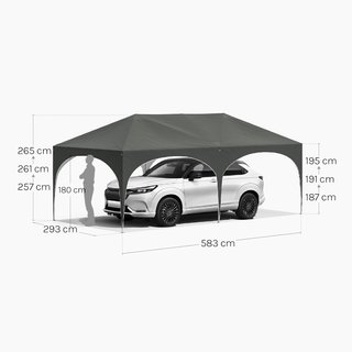 CARPA PLEGABLE 6X3 GRIS CON LATERALES-NUEVA