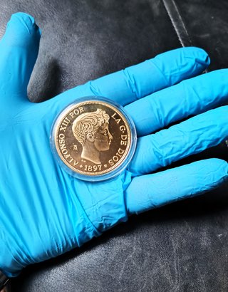 MONEDA GIGANTE 100 PESETAS ORO ALFONSO XIII 1897