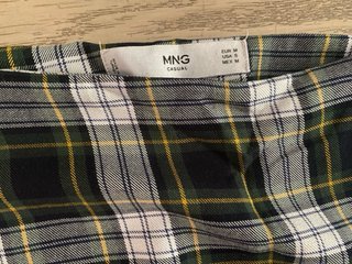 Falda midi cuadros Mango