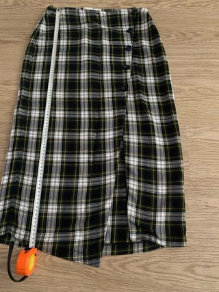Falda midi cuadros Mango