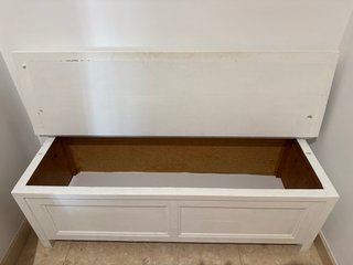 Banco arcón madera restaurado blanco