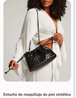 Bolso neceser negro piel sintética