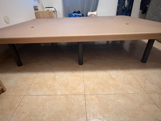 Base Cama Tapizada Beige/Marrón