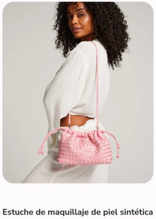 Bolso bandolera rosa piel sintética