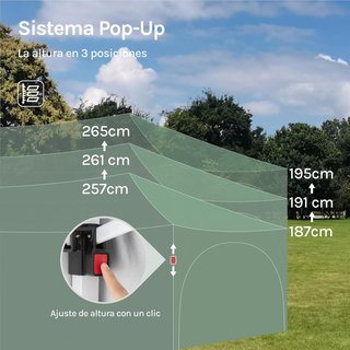 CARPA 6X3 PLEGABLE VERDE CON LATERALES NUEVA