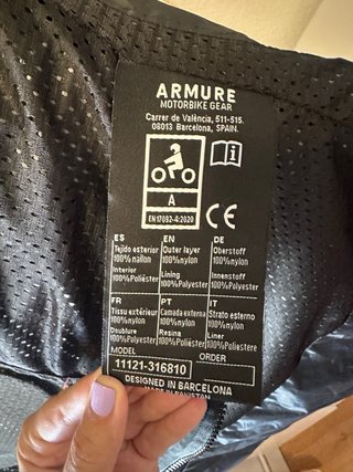 Nueva Chaqueta Moto ARMURE con protecciones 2XL/44