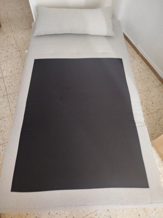 Sofá cama 1 plaza beige/gris