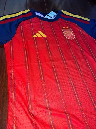 Camiseta España 2 Estrellas Roja talla L ajustada
