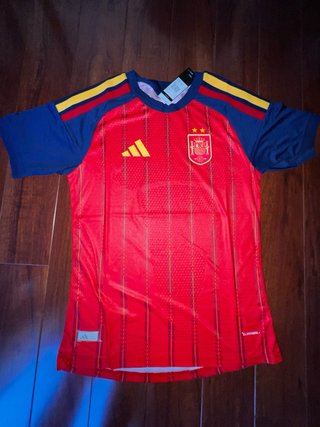 Camiseta España 2 Estrellas Roja talla L ajustada