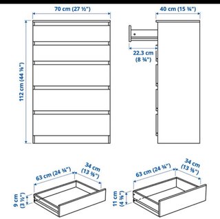 Cómoda Ikea 5 cajones blanca