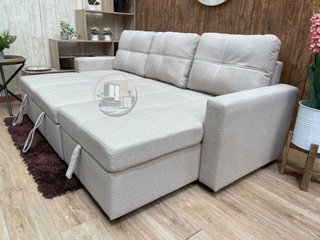 Sofá cama chaise longue con arcón