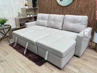 Sofá cama chaise longue con arcón
