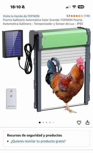 Puerta Gallinero Automática Solar