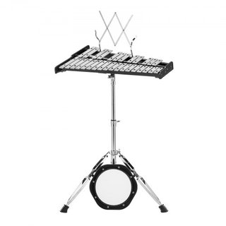 Kit de Campanas Glockenspiel de 30 Notas, Conjunto de Instrumentos de Percusión Profesional con Baquetas, Palos de Tambor, Soporte de Música, Pad de Práctica de 203 mm / 8", Soporte Ajustable y Bo...