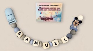 Chupeteros clip plástico y silicona personalizados