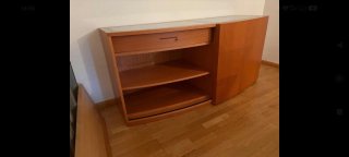 Cómoda madera cristal cajones