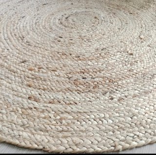 Alfombra Redonda Yute Natural Estilo Nórdico