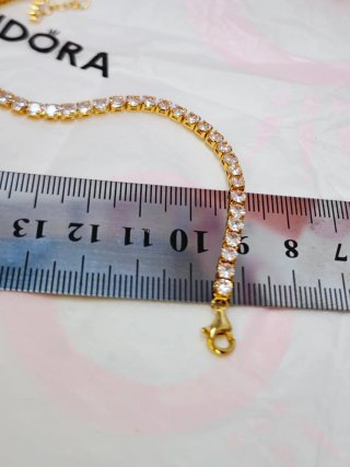 Pulsera Pandora Tennis Circonitas Dorada Ale S925