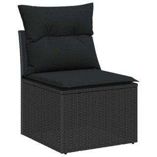 Sofá exterior de ratán negro y cojines. NUEVO
