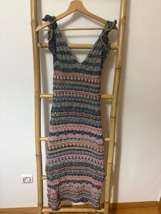 Vestido de punto Zara multicolor