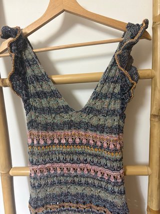Vestido de punto Zara multicolor