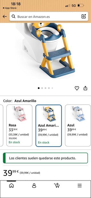Adaptador WC Niños Escalera Azul Amarillo
