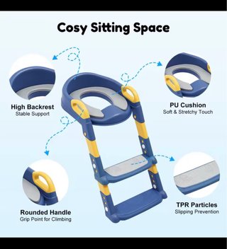 Adaptador WC Niños Escalera Azul Amarillo