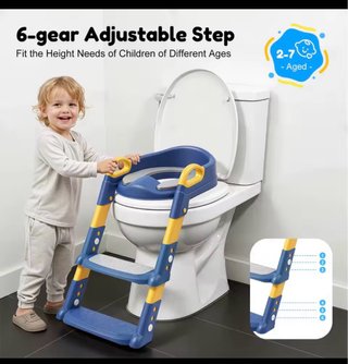 Adaptador WC Niños Escalera Azul Amarillo