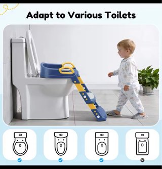 Adaptador WC Niños Escalera Azul Amarillo