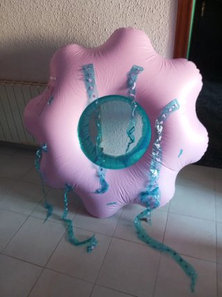 Flotador Medusa Piscina Azul y Rosa