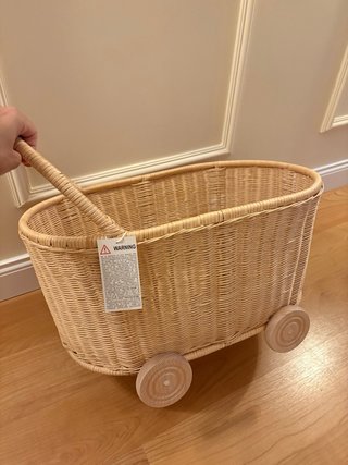 Carrito mimbre Zara Home con ruedas
