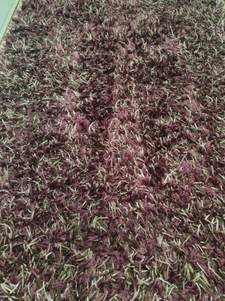 Tappeto Shaggy Viola e Bianco