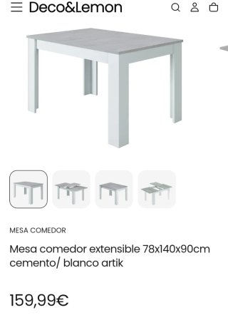 Juego de mesa con 4 sillas