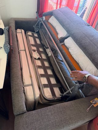 Sofá Cama Gris Tela