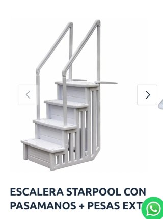 Escalera Piscina 4 Peldaños y pesosx 2