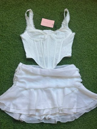 Conjunto: Falda SHEIN blanca encaje