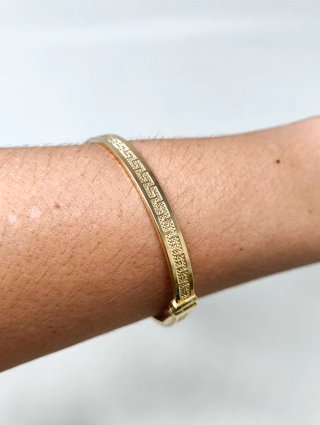 ORO NUEVO 18KT Caña grecas talladas